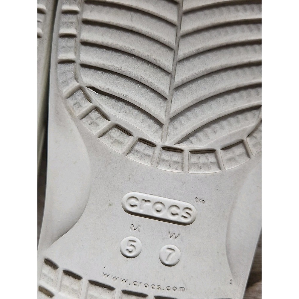 CROCS Ivory Iconic Comfort Slides Sandals Unisex W7 M5 #486‎ - Picture 6 of 6